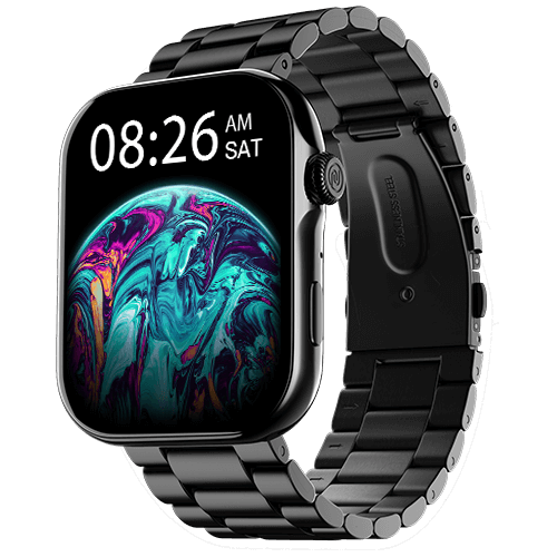 Black cheap metal smartwatch