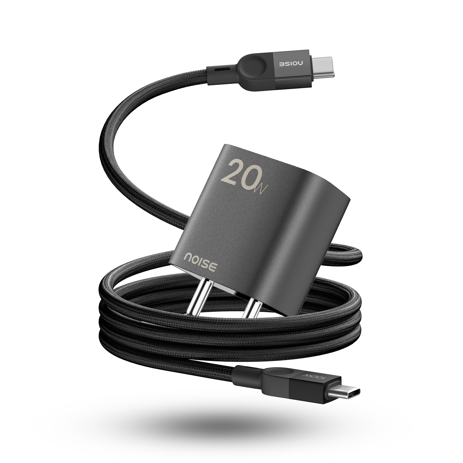 Noise 20W Charger and Meter Charging Cable Black