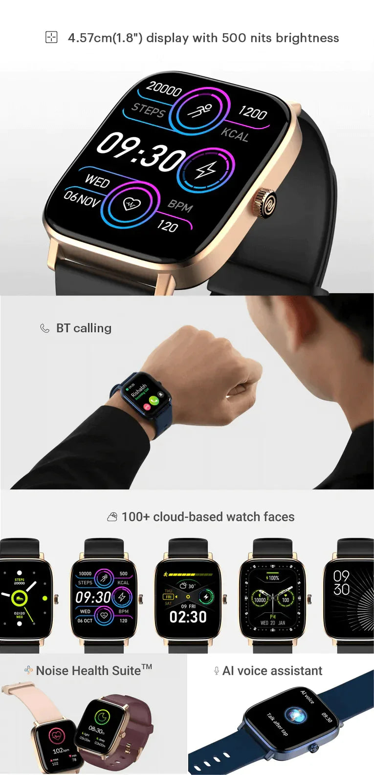 Noise Colorfit Icon 2 Smart Watch with BT Calling 4.5cm 1.8