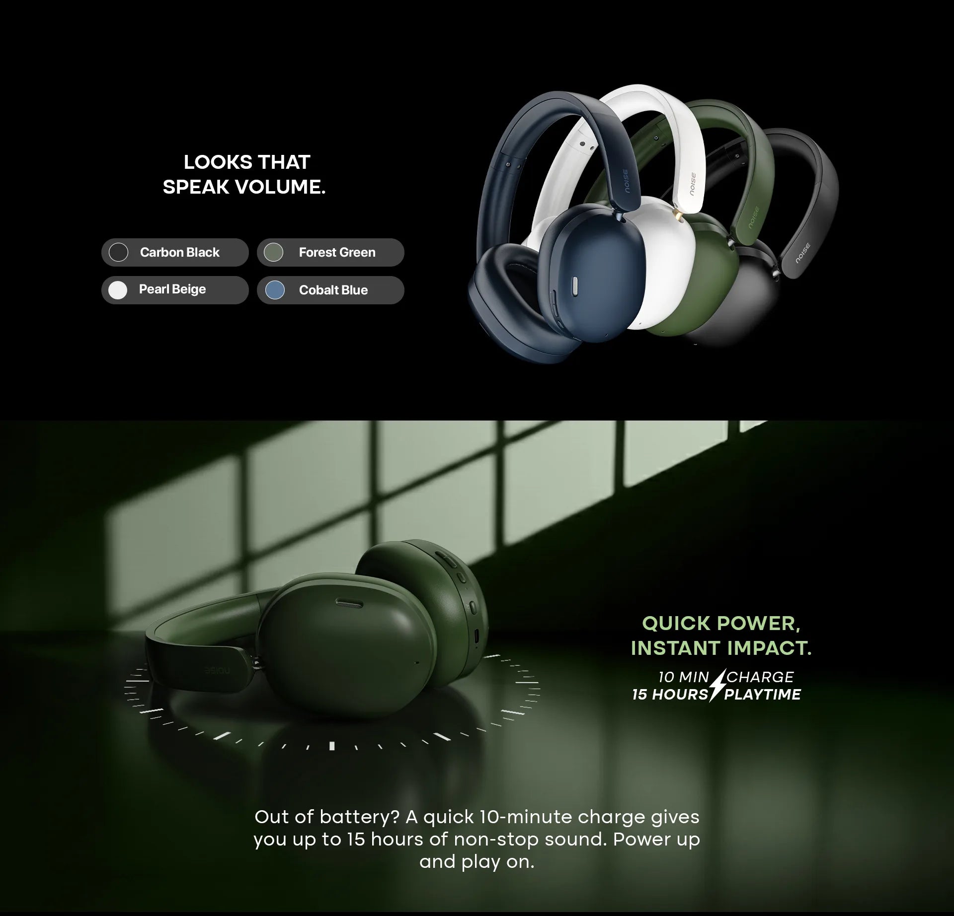 Noise Airwave Max XR Wireless Over-Ear Headphones with Active Noise Cancellation and 120-Hour Battery Life headphones thumbnail 10