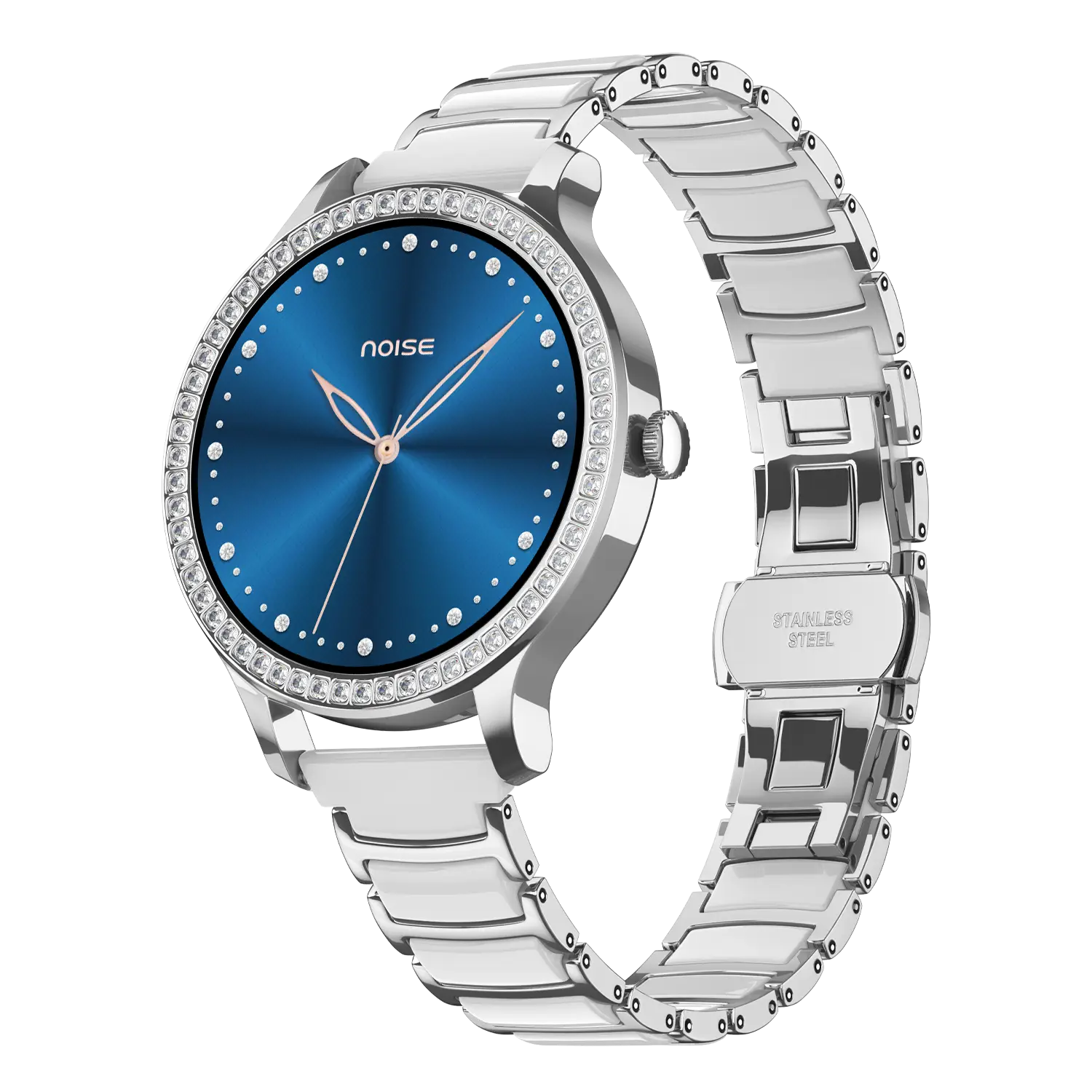 NoiseFit Diva Araya Smartwatch - Frost Silver Ceramic