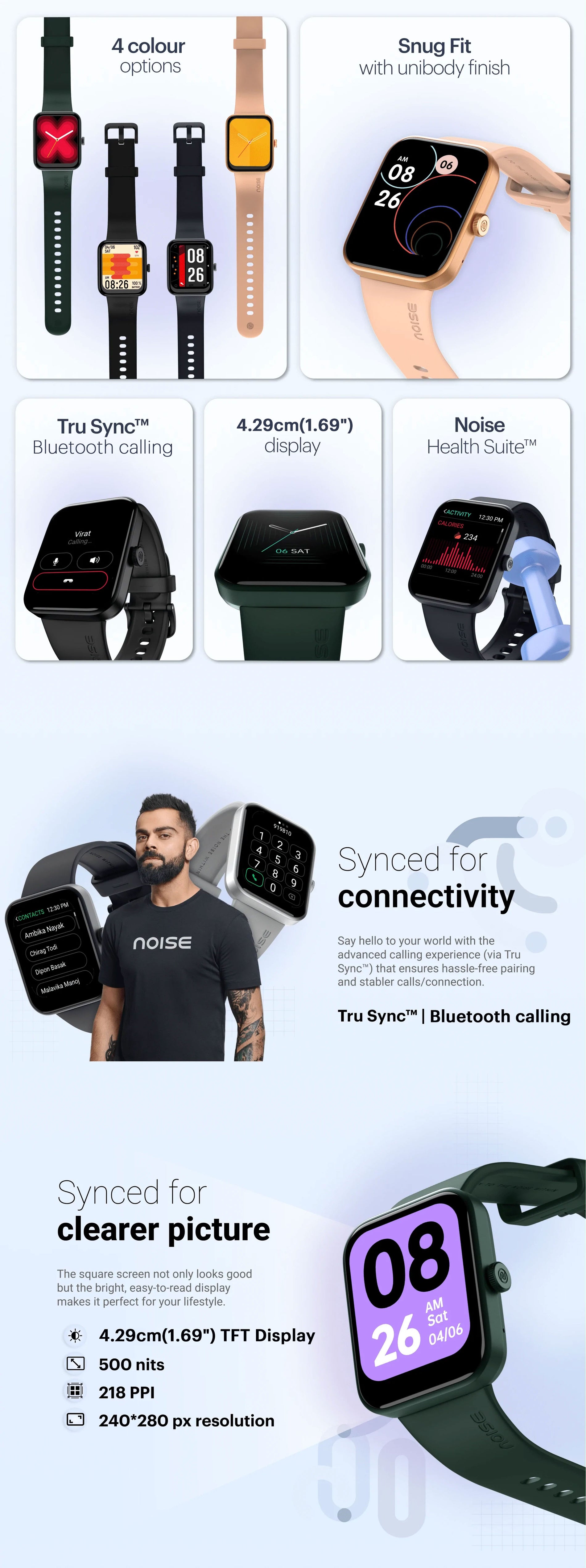 Noise ColorFit Caliber Buzz 1.69'' Display Smartwatch