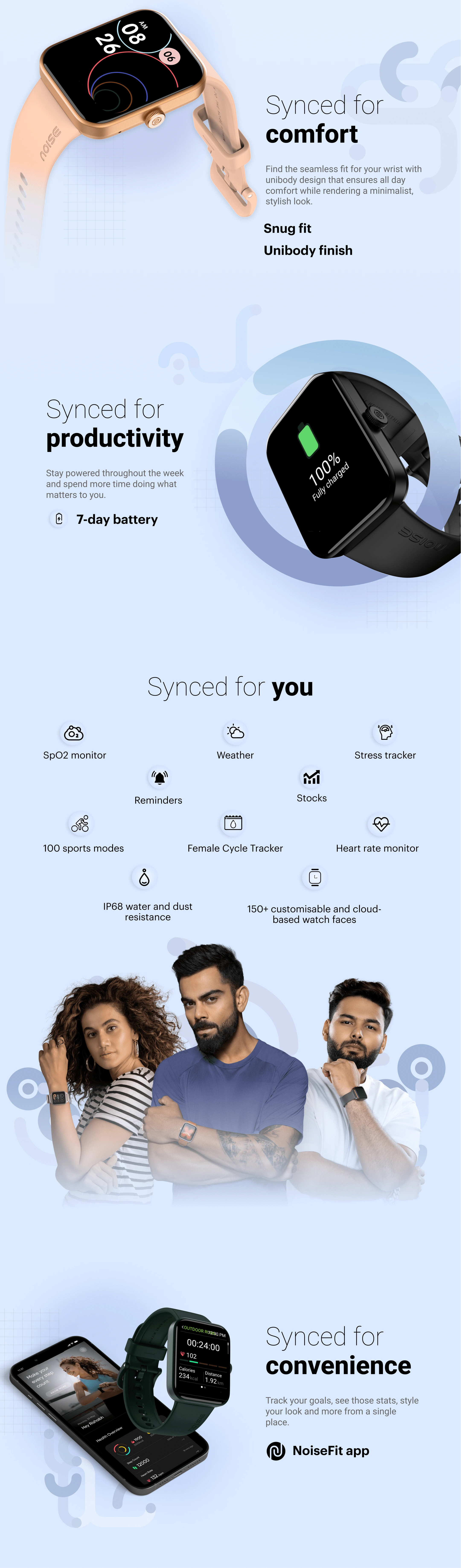 Noise ColorFit Caliber Buzz 1.69'' Display Smartwatch