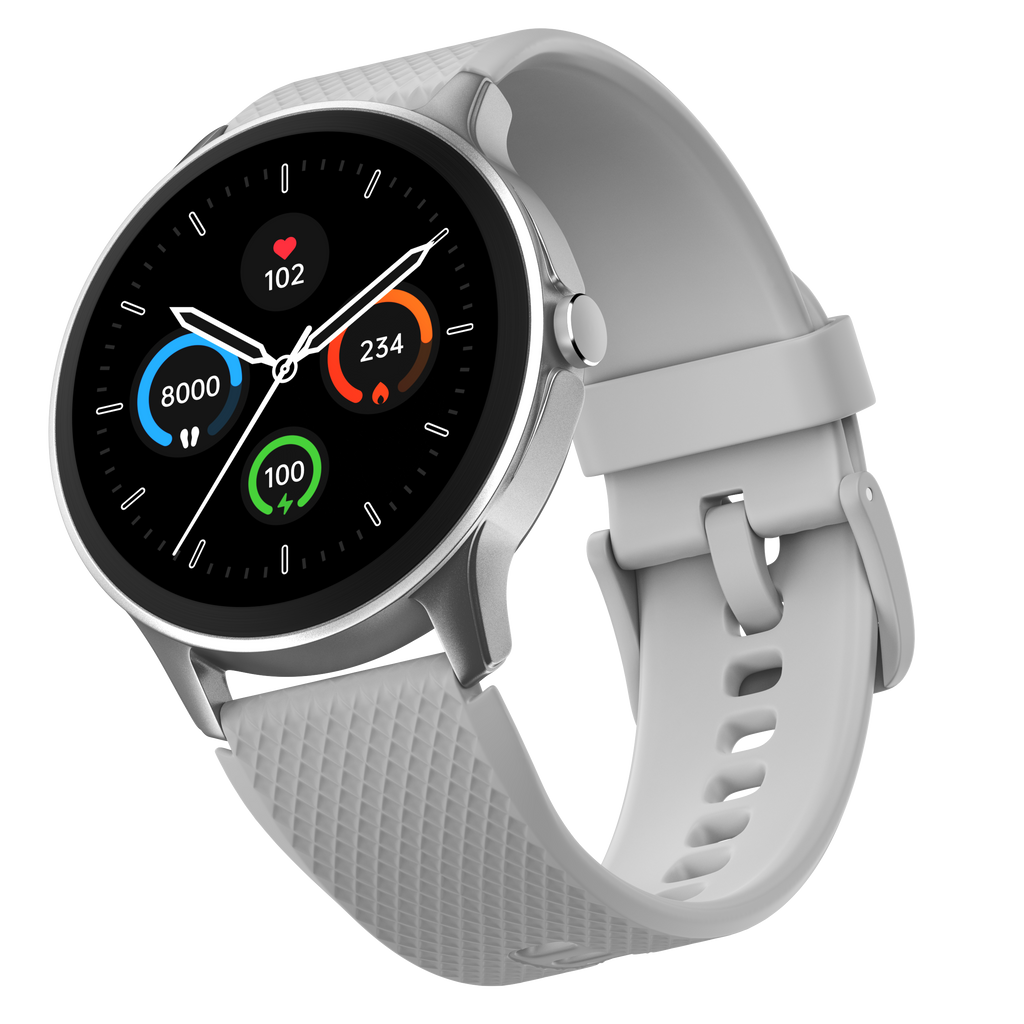 NoiseFit Curve Round Smart Watch - Silver Grey