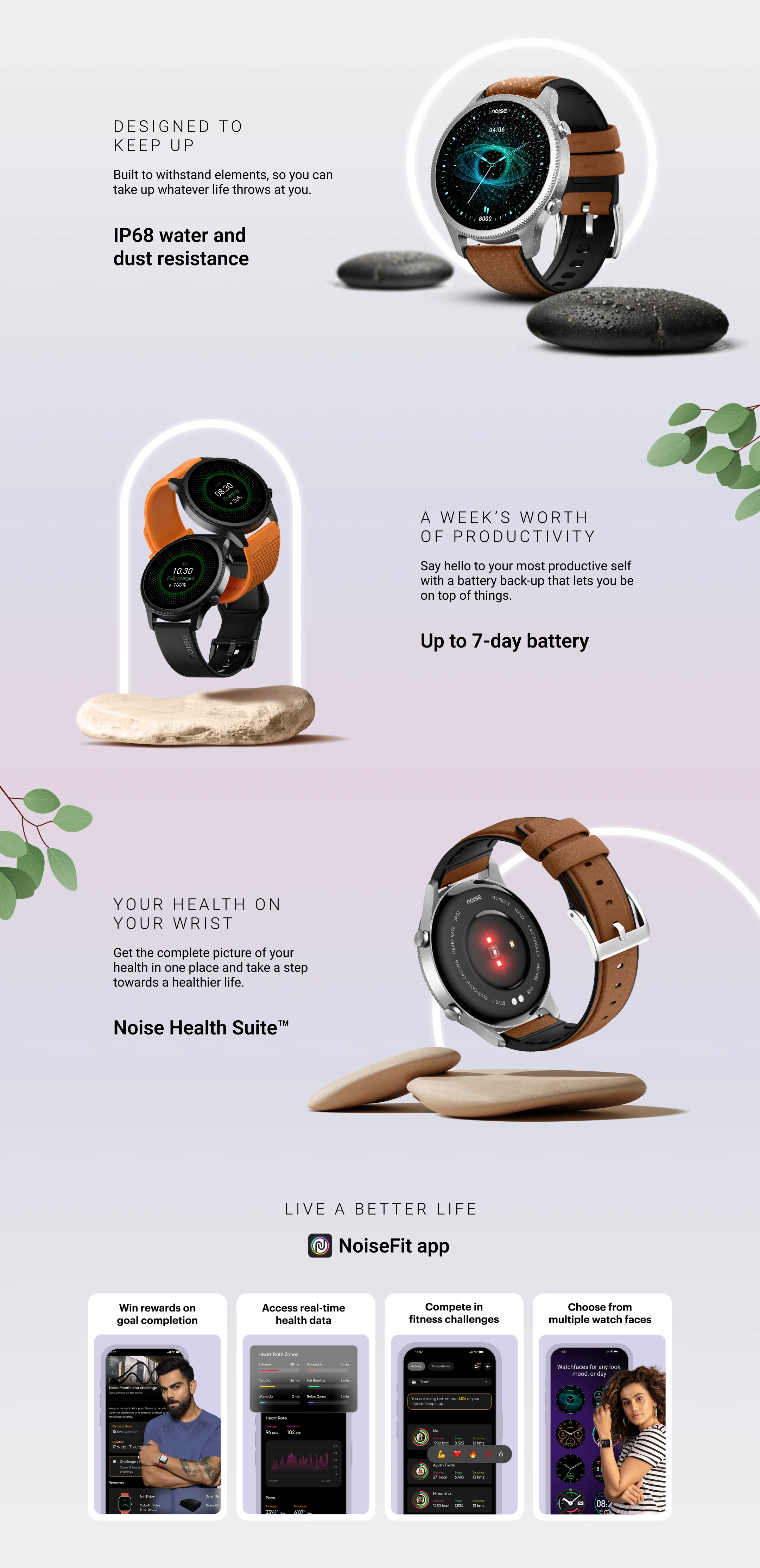 NoiseFit Halo 1.43" AMOLED Display Bluetooth Calling Round Dial Smart Watch