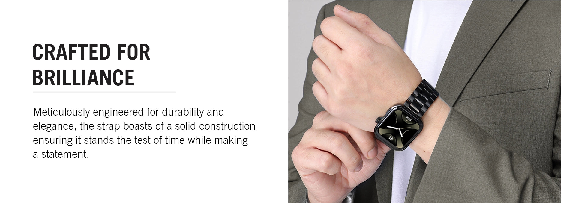 stainless steel 22mm watch strap