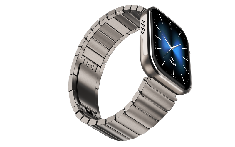 Glossy Titanium Metal Watch Strap 22mm