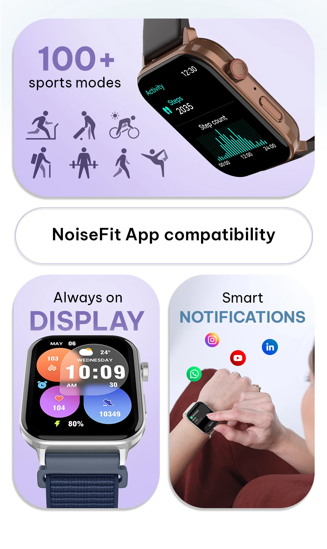 Noise ColorFit Icon 5 Smartwatch – 1.95″ AMOLED, 10‑Day Battery