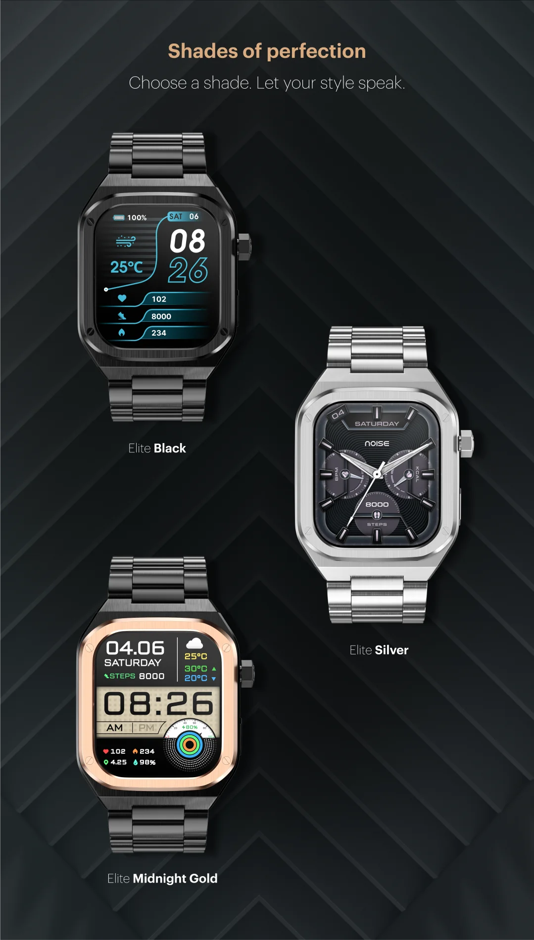 Noise ColorFit Chrome Smart Watch 1.85