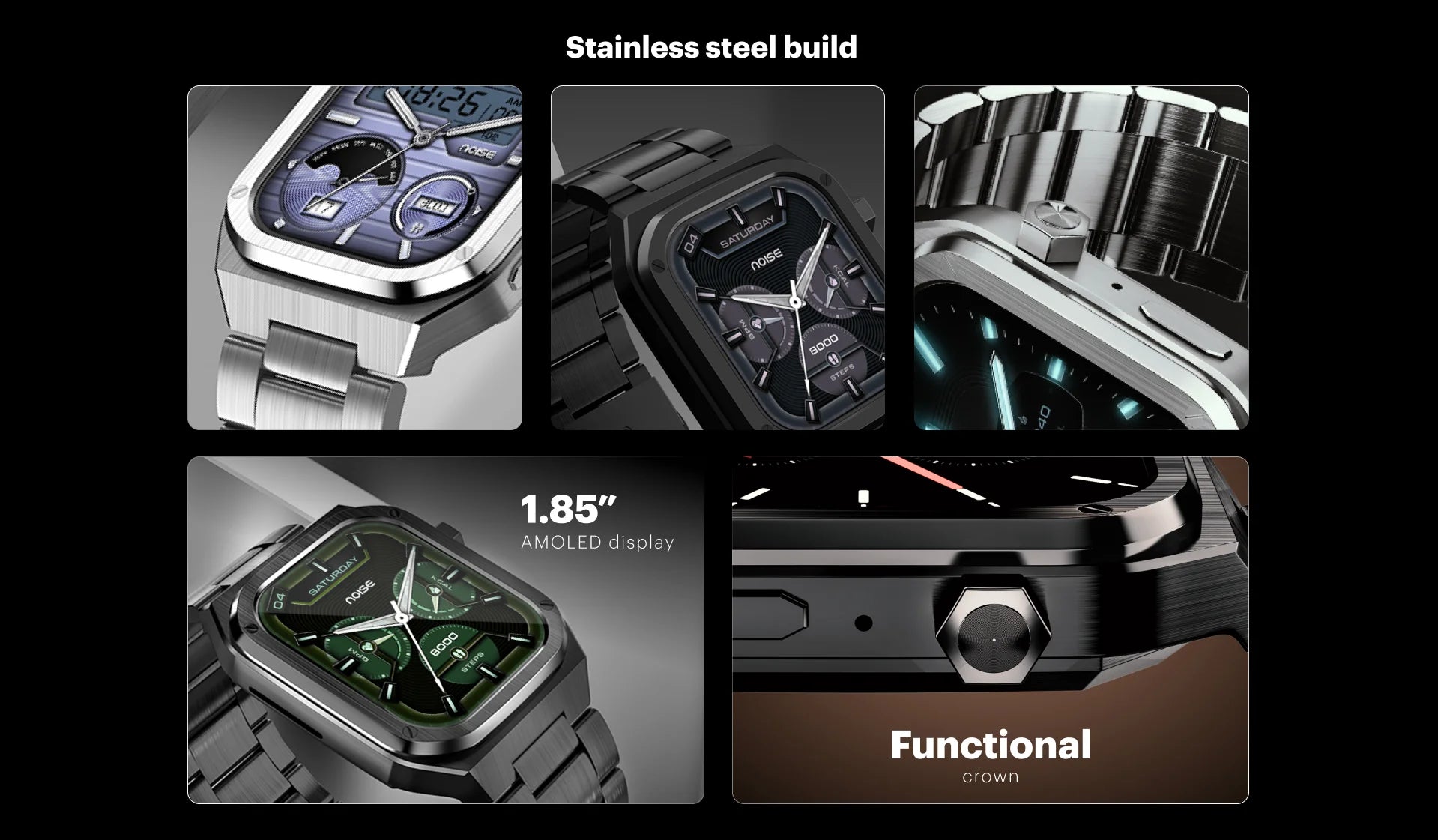 noise colorfit chrome smart watch