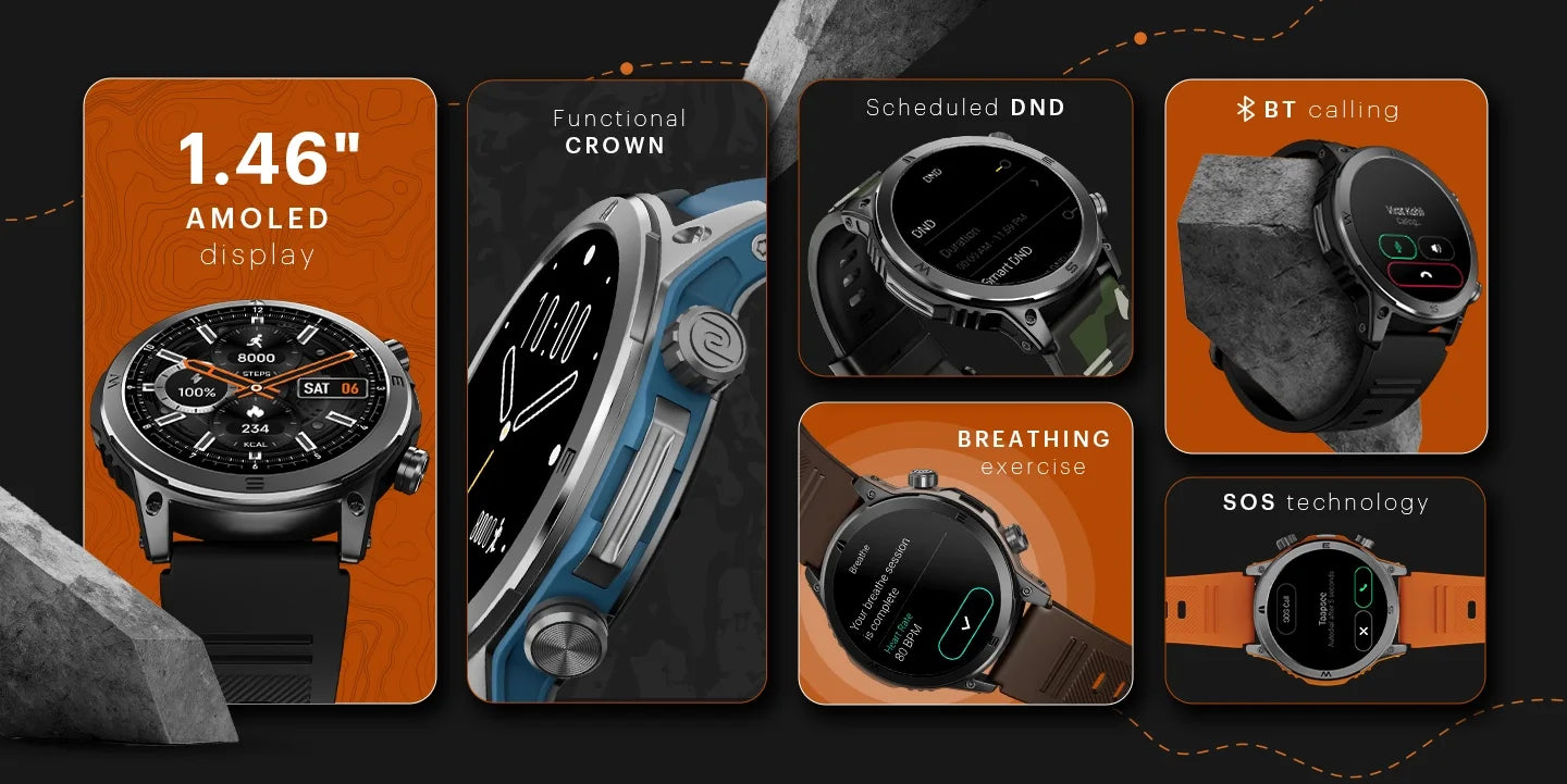Noise Endeavour Rugged Design 1.46 AMOLED Display Smart Watch
