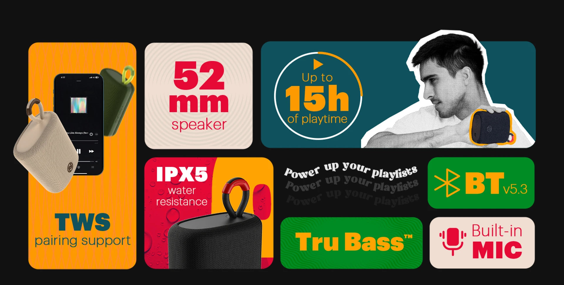 noise vibe 2 5w wireless speaker