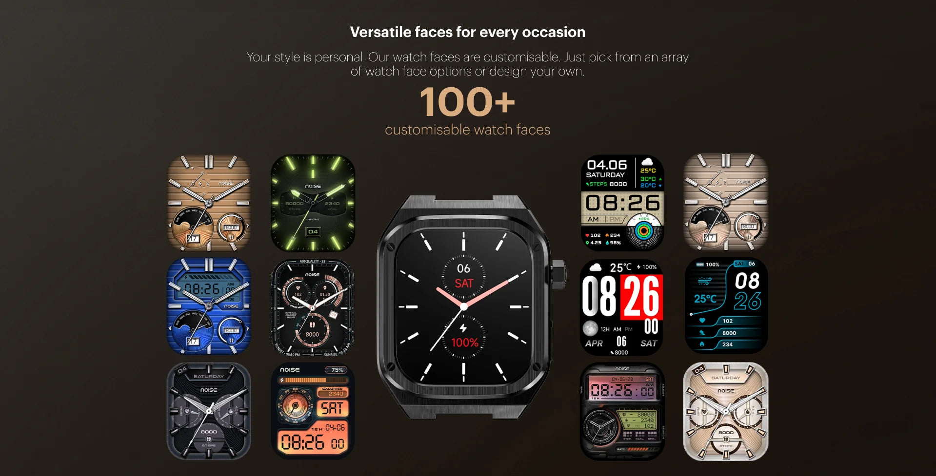 noise colorfit chrome smart watch