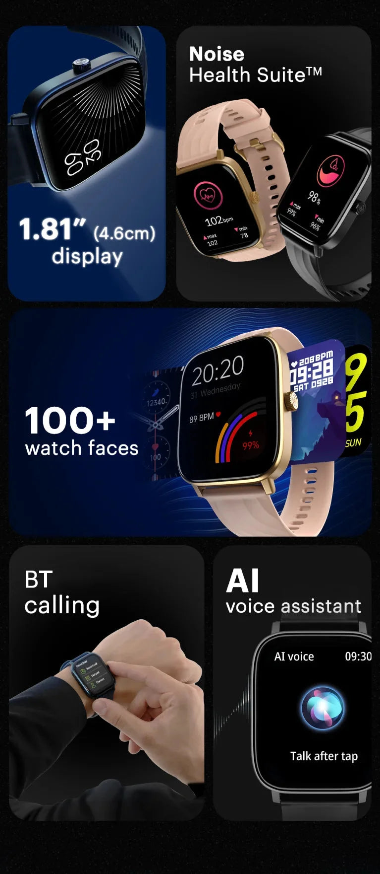 Noise ColorFit Quad Call Smartwatch 1.81 Display BT Calling Buy Now