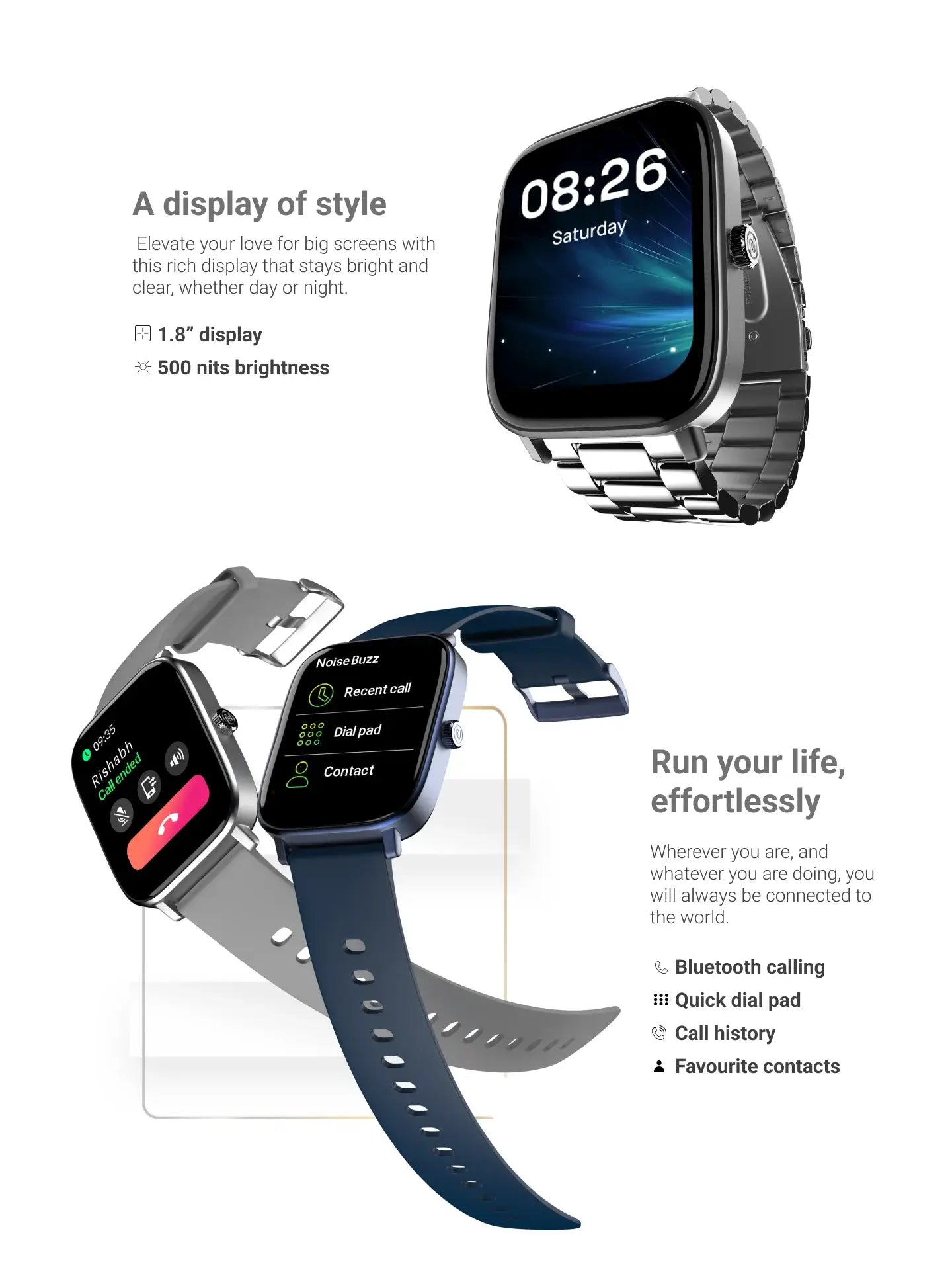 Noise ColorFit Icon 2 1.8” Display with Bluetooth Calling Smartwatch