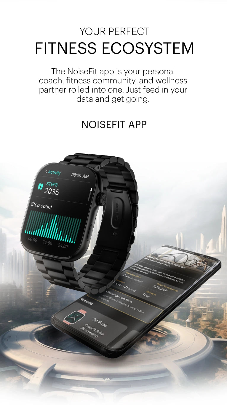 Noise ColorFit Vision 3 AMOLED Smartwatch Metallic Body