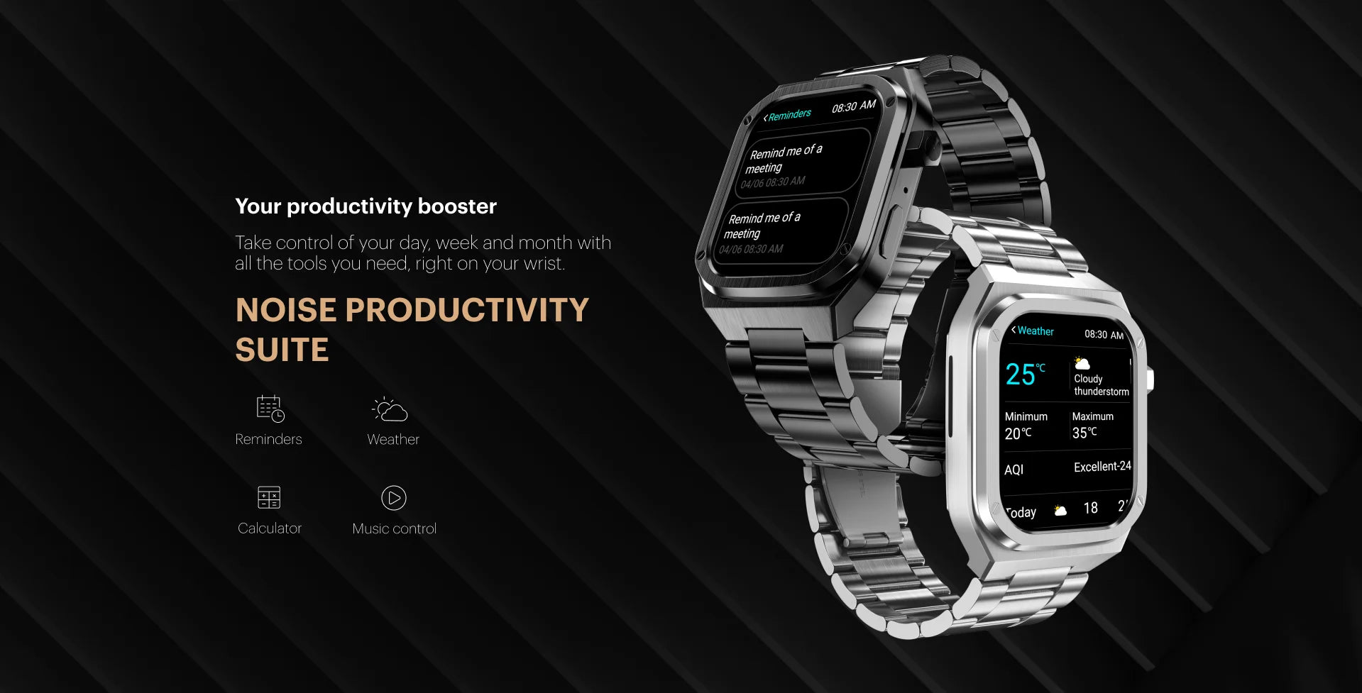 noise colorfit chrome smart watch
