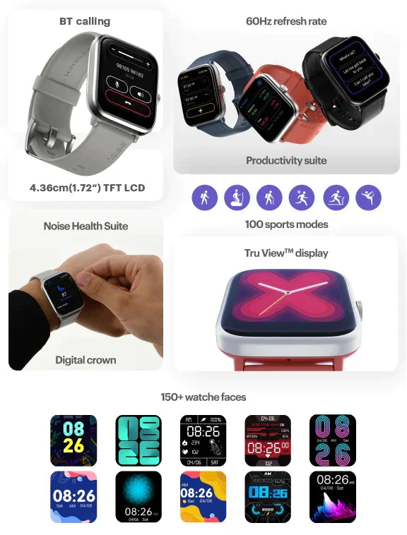 Noise ColorFit Pro 4 Smart Watch with Advanced Bluetooth Calling Digital Crown