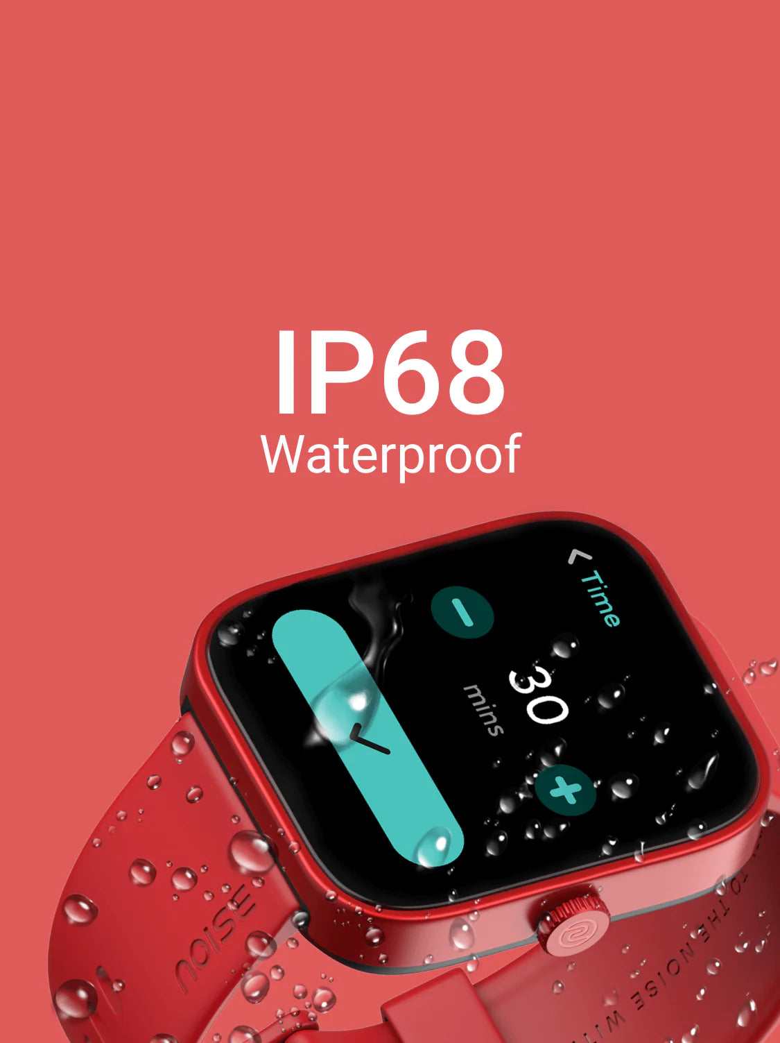 Mobile watch top red colour