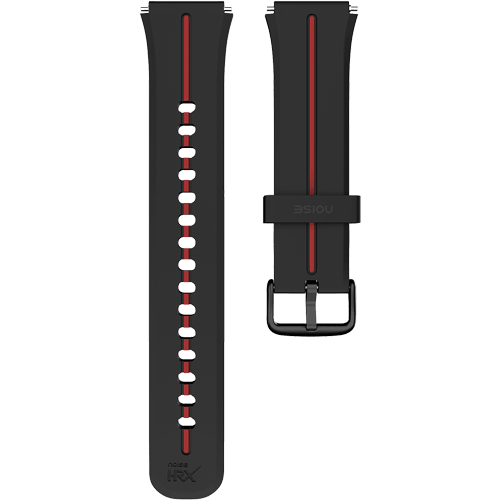 Noise Originals 20mm Striped Silicone Strap - Jet Black