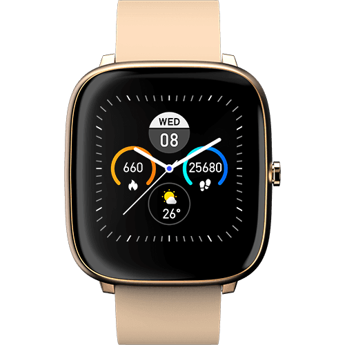 Noise ColorFit Qube Smartwatch - Partner Exclusive - Beige Gold